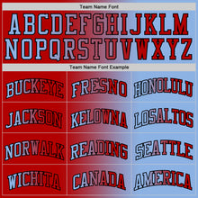 Laden Sie das Bild in den Galerie-Viewer, Custom Light Blue Red-Black Authentic Gradient Fashion Basketball Jersey