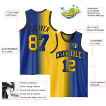 Laden Sie das Bild in den Galerie-Viewer, Custom Royal Yellow-Black Authentic Gradient Fashion Basketball Jersey