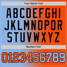 Laden Sie das Bild in den Galerie-Viewer, Custom Light Blue Orange-Black Authentic Gradient Fashion Basketball Jersey