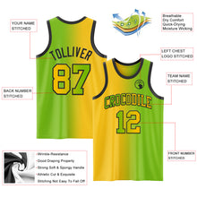 Laden Sie das Bild in den Galerie-Viewer, Custom Neon Green Yellow-Black Authentic Gradient Fashion Basketball Jersey