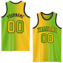 Laden Sie das Bild in den Galerie-Viewer, Custom Neon Green Yellow-Black Authentic Gradient Fashion Basketball Jersey