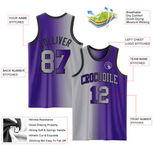 Charger l'image dans la galerie, Custom Purple Gray-Black Authentic Gradient Fashion Basketball Jersey