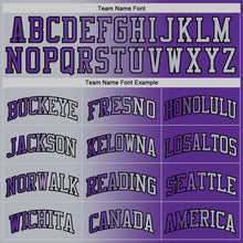 Charger l'image dans la galerie, Custom Purple Gray-Black Authentic Gradient Fashion Basketball Jersey
