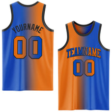 Laden Sie das Bild in den Galerie-Viewer, Custom Thunder Blue Bay Orange-Black Authentic Gradient Fashion Basketball Jersey