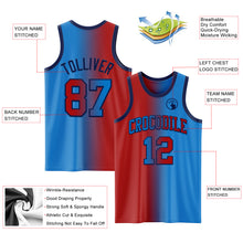Загрузить изображение в средство просмотра галереи, Custom Powder Blue Red-Navy Authentic Gradient Fashion Basketball Jersey