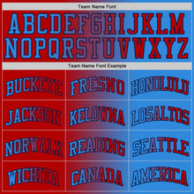 Загрузить изображение в средство просмотра галереи, Custom Powder Blue Red-Navy Authentic Gradient Fashion Basketball Jersey