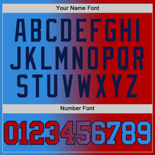 Загрузить изображение в средство просмотра галереи, Custom Powder Blue Red-Navy Authentic Gradient Fashion Basketball Jersey