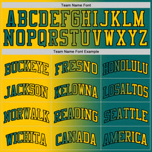 Загрузить изображение в средство просмотра галереи, Custom Teal Yellow-Black Authentic Gradient Fashion Basketball Jersey