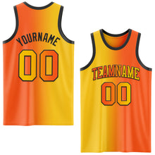 Загрузить изображение в средство просмотра галереи, Custom Orange Yellow-Black Authentic Gradient Fashion Basketball Jersey
