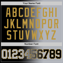 Laden Sie das Bild in den Galerie-Viewer, Custom Black Gray-Old Gold Authentic Gradient Fashion Basketball Jersey