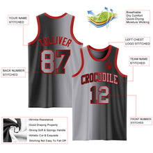 Laden Sie das Bild in den Galerie-Viewer, Custom Black Gray-Red Authentic Gradient Fashion Basketball Jersey
