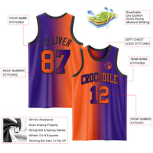 Laden Sie das Bild in den Galerie-Viewer, Custom Purple Orange-Black Authentic Gradient Fashion Basketball Jersey
