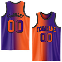 Laden Sie das Bild in den Galerie-Viewer, Custom Purple Orange-Black Authentic Gradient Fashion Basketball Jersey