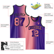 Charger l'image dans la galerie, Custom Purple Medium Pink-Black Authentic Gradient Fashion Basketball Jersey