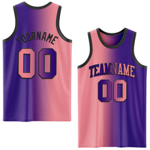Charger l'image dans la galerie, Custom Purple Medium Pink-Black Authentic Gradient Fashion Basketball Jersey