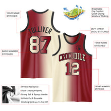 Загрузить изображение в средство просмотра галереи, Custom Maroon Cream-Black Authentic Gradient Fashion Basketball Jersey