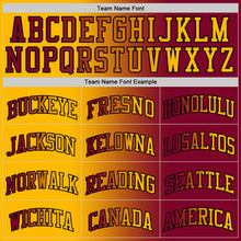 Загрузить изображение в средство просмотра галереи, Custom Maroon Gold-Black Authentic Gradient Fashion Basketball Jersey
