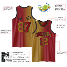 Загрузить изображение в средство просмотра галереи, Custom Maroon Old Gold-Black Authentic Gradient Fashion Basketball Jersey
