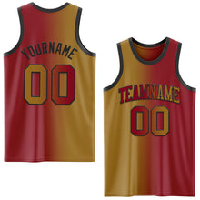 Загрузить изображение в средство просмотра галереи, Custom Maroon Old Gold-Black Authentic Gradient Fashion Basketball Jersey