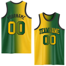 Laden Sie das Bild in den Galerie-Viewer, Custom Kelly Green Yellow-Black Authentic Gradient Fashion Basketball Jersey