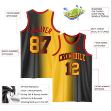 Laden Sie das Bild in den Galerie-Viewer, Custom Black Gold-Red Authentic Gradient Fashion Basketball Jersey