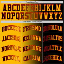 Laden Sie das Bild in den Galerie-Viewer, Custom Black Gold-Red Authentic Gradient Fashion Basketball Jersey