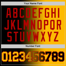 Laden Sie das Bild in den Galerie-Viewer, Custom Black Gold-Red Authentic Gradient Fashion Basketball Jersey