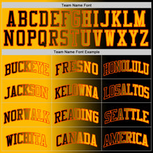 Laden Sie das Bild in den Galerie-Viewer, Custom Black Gold-Orange Authentic Gradient Fashion Basketball Jersey