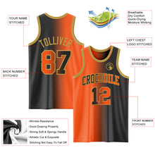 Laden Sie das Bild in den Galerie-Viewer, Custom Black Orange-Old Gold Authentic Gradient Fashion Basketball Jersey