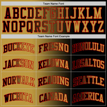 Laden Sie das Bild in den Galerie-Viewer, Custom Black Old Gold-Red Authentic Gradient Fashion Basketball Jersey
