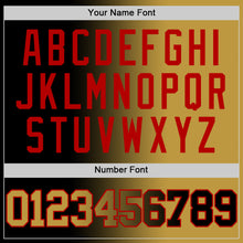 Laden Sie das Bild in den Galerie-Viewer, Custom Black Old Gold-Red Authentic Gradient Fashion Basketball Jersey