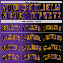 Laden Sie das Bild in den Galerie-Viewer, Custom Black Purple-Gold Authentic Gradient Fashion Basketball Jersey