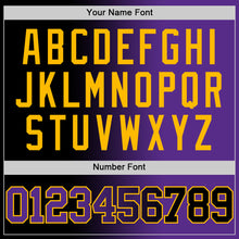 Laden Sie das Bild in den Galerie-Viewer, Custom Black Purple-Gold Authentic Gradient Fashion Basketball Jersey