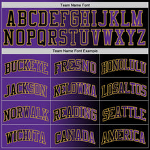 Laden Sie das Bild in den Galerie-Viewer, Custom Black Purple-Old Gold Authentic Gradient Fashion Basketball Jersey