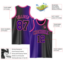 Laden Sie das Bild in den Galerie-Viewer, Custom Black Purple-Pink Authentic Gradient Fashion Basketball Jersey