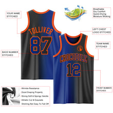 Laden Sie das Bild in den Galerie-Viewer, Custom Black Royal-Orange Authentic Gradient Fashion Basketball Jersey