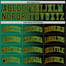 Laden Sie das Bild in den Galerie-Viewer, Custom Black Kelly Green-Gold Authentic Gradient Fashion Basketball Jersey