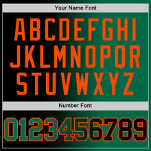 Laden Sie das Bild in den Galerie-Viewer, Custom Black Kelly Green-Orange Authentic Gradient Fashion Basketball Jersey