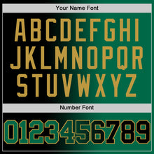 Laden Sie das Bild in den Galerie-Viewer, Custom Black Kelly Green-Old Gold Authentic Gradient Fashion Basketball Jersey