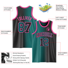 Laden Sie das Bild in den Galerie-Viewer, Custom Black Teal-Pink Authentic Gradient Fashion Basketball Jersey