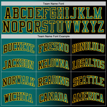 Laden Sie das Bild in den Galerie-Viewer, Custom Black Teal-Gold Authentic Gradient Fashion Basketball Jersey