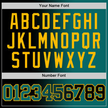 Laden Sie das Bild in den Galerie-Viewer, Custom Black Teal-Gold Authentic Gradient Fashion Basketball Jersey