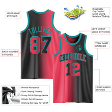 Laden Sie das Bild in den Galerie-Viewer, Custom Black Neon Pink-Teal Authentic Gradient Fashion Basketball Jersey