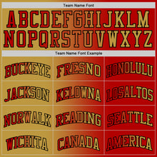 Laden Sie das Bild in den Galerie-Viewer, Custom Red Old Gold-Black Authentic Gradient Fashion Basketball Jersey