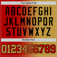 Laden Sie das Bild in den Galerie-Viewer, Custom Red Old Gold-Black Authentic Gradient Fashion Basketball Jersey