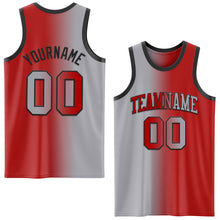 Laden Sie das Bild in den Galerie-Viewer, Custom Red Gray-Black Authentic Gradient Fashion Basketball Jersey