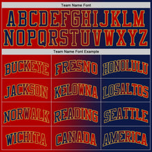 Laden Sie das Bild in den Galerie-Viewer, Custom Navy Red-Old Gold Authentic Gradient Fashion Basketball Jersey