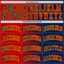 Laden Sie das Bild in den Galerie-Viewer, Custom Navy Red-Gold Authentic Gradient Fashion Basketball Jersey