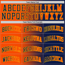 Laden Sie das Bild in den Galerie-Viewer, Custom Navy Orange-Gold Authentic Gradient Fashion Basketball Jersey