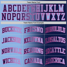 Laden Sie das Bild in den Galerie-Viewer, Custom Navy Light Blue-Pink Authentic Gradient Fashion Basketball Jersey